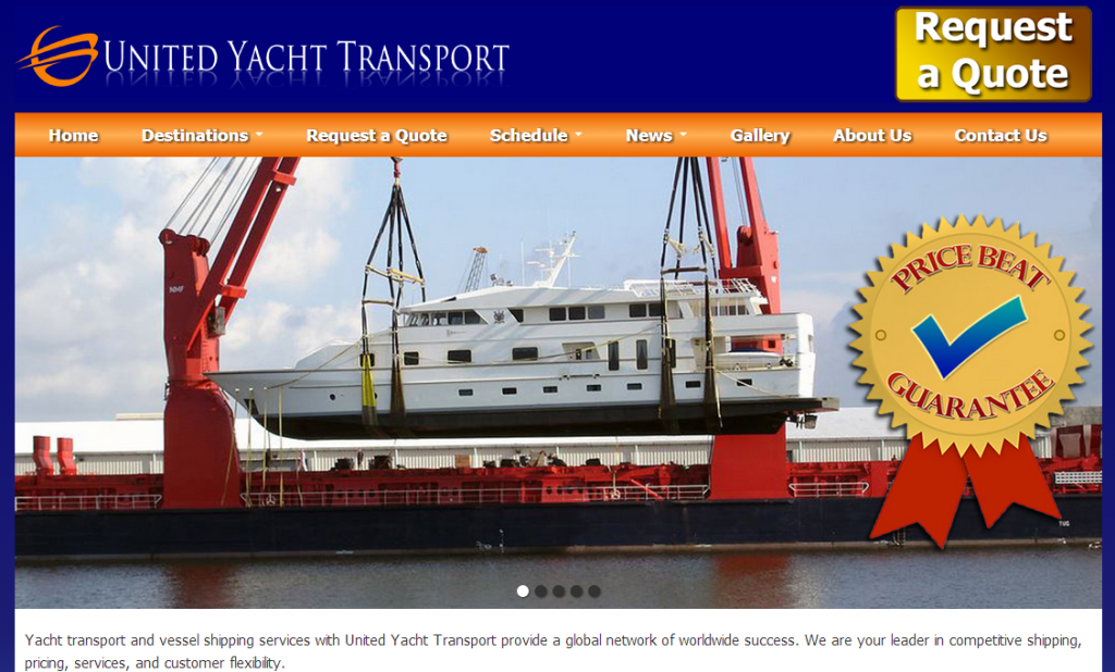 United Yacht Transport website